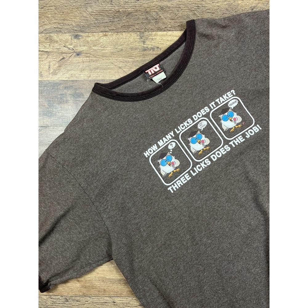 TOOTSIE ROLL HOW MANY VINTAGE BROWN ADULT Short‎ Sleeve T-Shirt Large USA